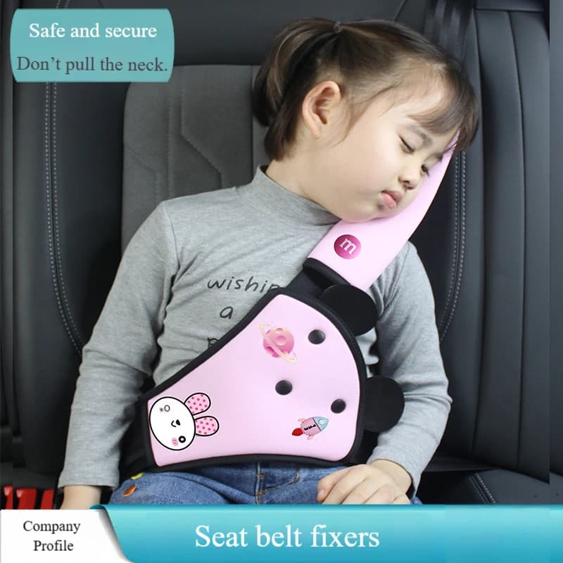 Safety belt for children for cars, protection for seat shoulders, anchorage, protective cover for safety belt, anti-pizzic neck limiter, belly protection