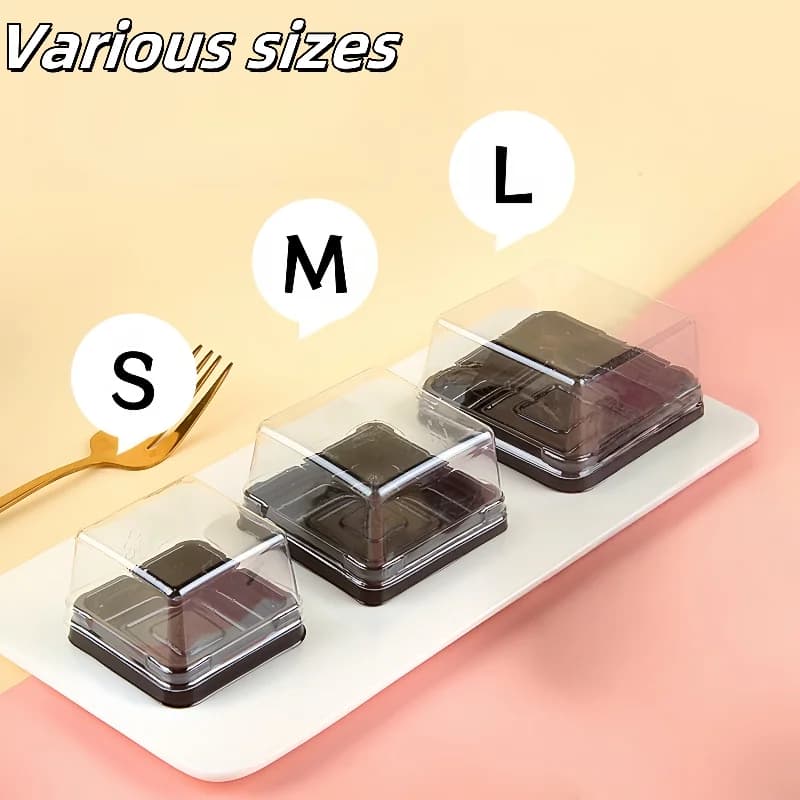 50 Pezzi Scatole Quadrate in Plastica per Mooncake, Contenitori per Pasticcini al Tuorlo d'Uovo, Scatole per Imballaggio Multiuso per Mooncake