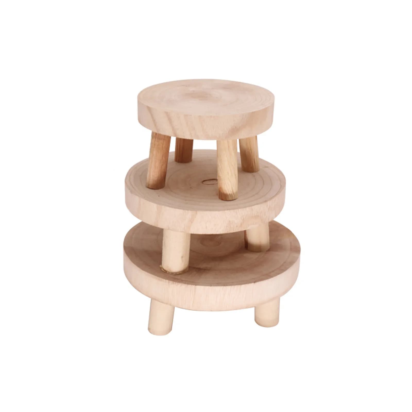 Wooden Plant Stand Flower Pot Base Holder Stool High Stool Balcony Succulent Round Flower Shelf For Indoor Outdoor Plant Stand