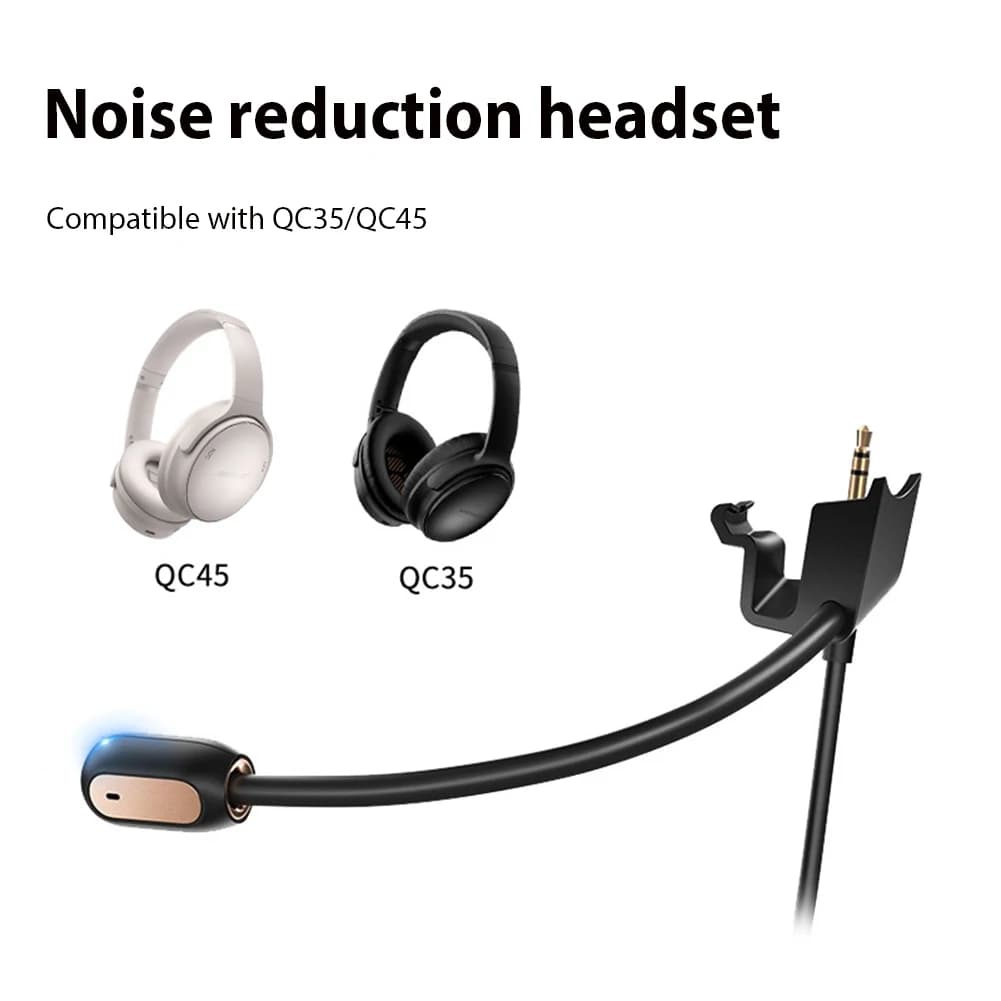Microfono per Cuffie da Gaming con Connettore da 3,5mm, Microfono di Ricambio per Giochi con Cancellazione del Rumore e Cavo per Bose QC35 QC45