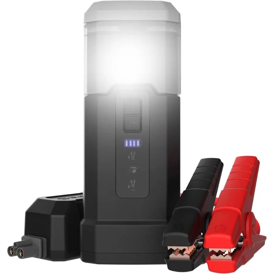Lanterna da lavoro per avviamento di emergenza da 500 A - Caricatore per avviamento di emergenza per batteria per auto portatile con salto LED Intelli-Step