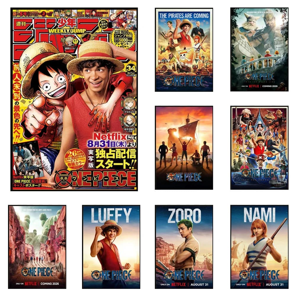 2026 Pop Manga One Piece Poster e Stampe Live Action, Arte Murale Anime TV con Luffy Zoro Nami, Decorazione Diamond Painting