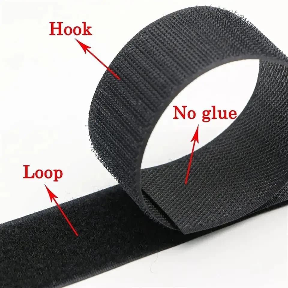 Nastro in tessuto di nylon magico con chiusura a strappo non adesiva da 5 metri per cucito, accessori e fai da te