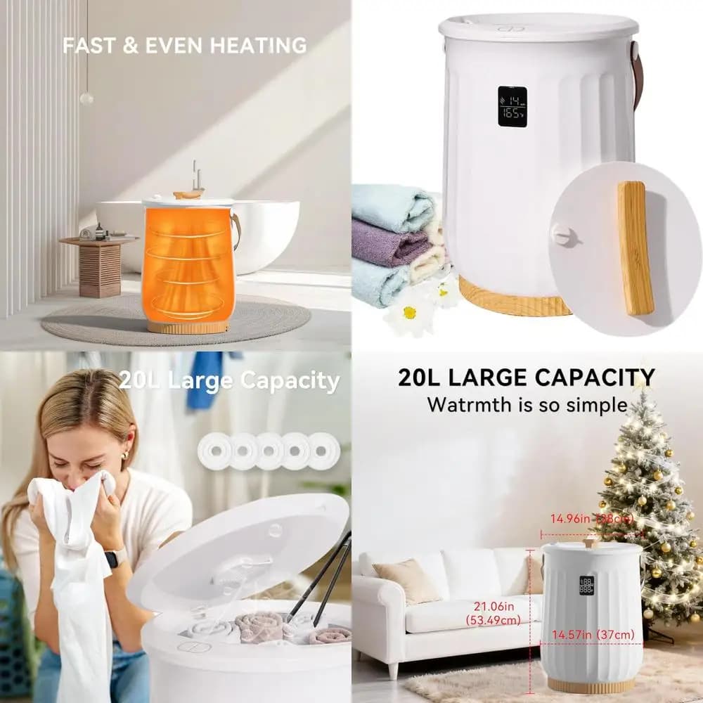 Luxury Electric Scaldasalviette for Large Towels, Bathrobes and Other - Ideal Gift, White, 20L