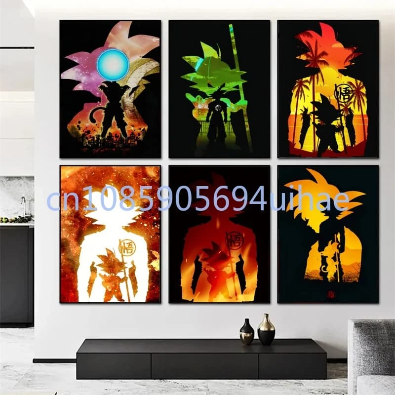 Bandai Anime HD Canvas Painting Poster Wall Art Print Dragon Ball Son Goku Classic decorative images for living room Without frame