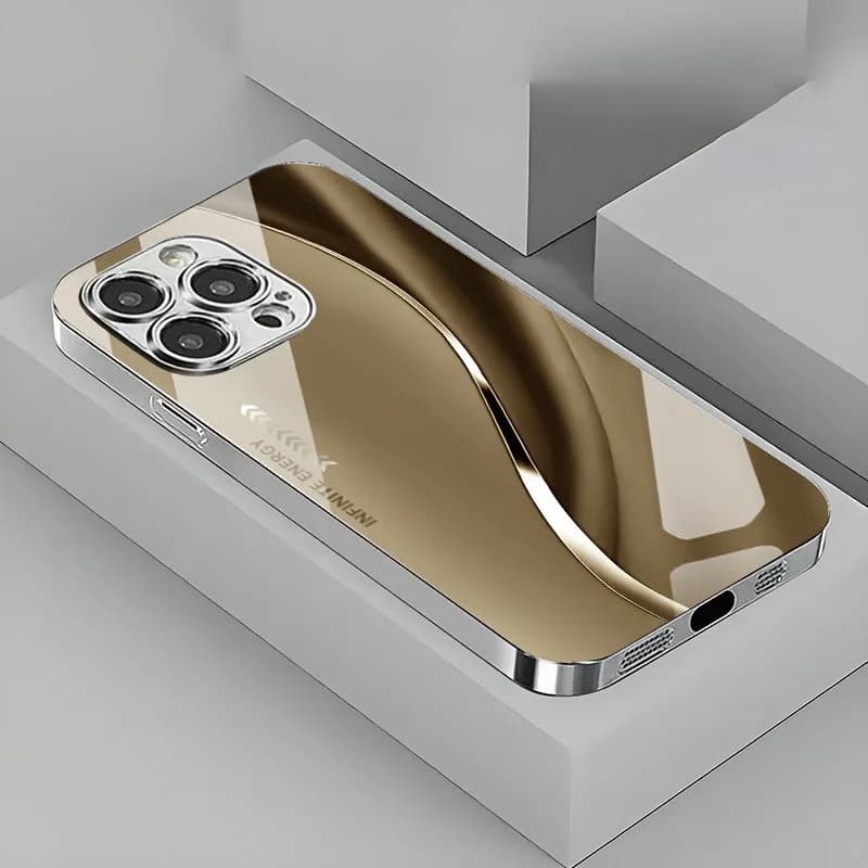 Custodia per telefono con curva minimalista sfumata per iPhone 17 16e 16 15 14 13 12 Mini 11 Pro XS Max XR Air Plus Cover in vetro temperato di lusso