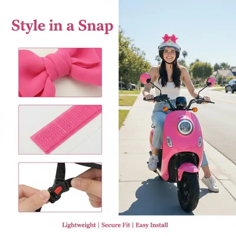 Decorazione a Fiocco per Casco Moto, Accessori Decorativi per Casco Bici Elettrica e Carrozzeria Auto, Fiocco Autoadesivo per Ragazze e Donne