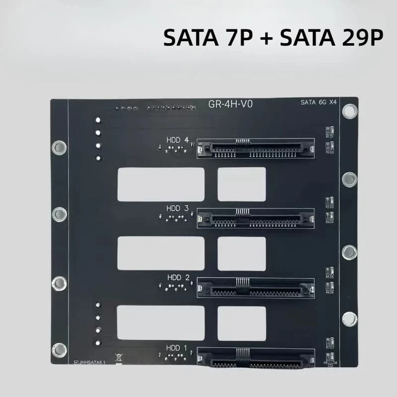 Backplane SATA a 3/4/5 Bay per Hard Disk, 6Gbps, Adattatore Chassis NAS a 4 Alimentazioni, Scheda di Espansione per Server di Archiviazione per HDD da 2.5 e 3.5 Pollici