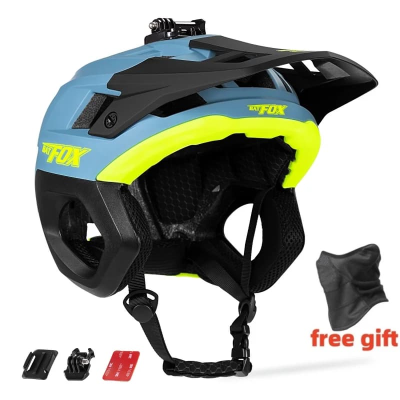 BATFOX 3/4 Bicycle Helmet Integral Bike Helmet for DH BMX MTB Mountain Electric E Bike Cycling Protection Safety Helmet Dropframe
