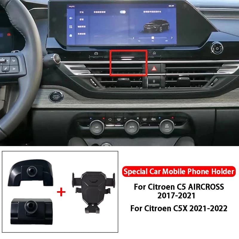 Supporto per cellulare per auto per Citroen C5 AIRCROSS C5X 2017-2022 staffa di navigazione per presa d'aria per auto accessori per rotazione di 360 gradi