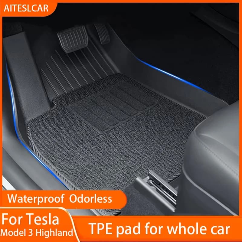 For Tesla For New Model 3 2024 TPE Highland Waterproof Mats Anti-Slip Cargo Liner Carpets Interior Accessories