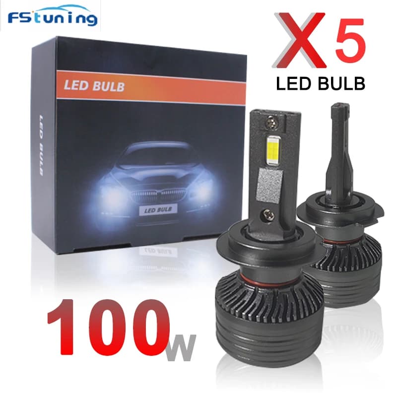 100W H7 Lampadina per fari a LED CSP LED 3570 CHIP Canbus 15000lm H1 H3 H4 H7 9005 9006 Faro fendinebbia 6000k H1 Kit fari a LED