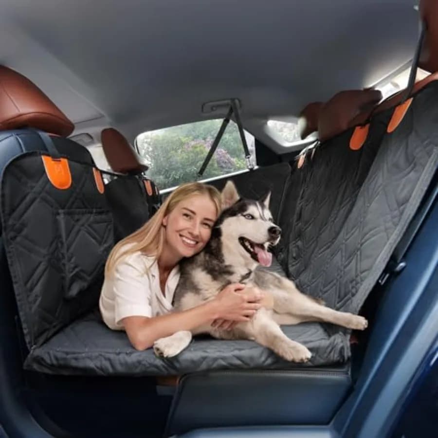 Coprisedile per Auto per Cani: Estensore per Sedile Posteriore con Base Rigida - Amaca Resistente per Cani per Auto, Camion, SUV - Impermeabile