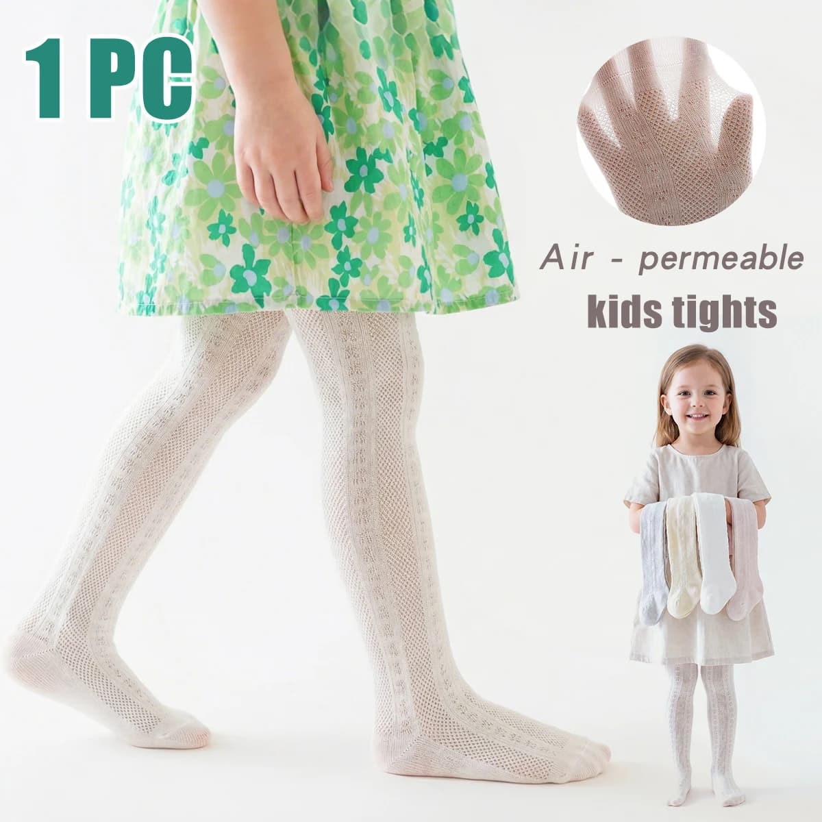 1 paio di collant in rete sottile per bambina – morbidi, elastici e anti-zanzare, perfetti per l'estate, calzini leggings per neonati e bambini piccoli