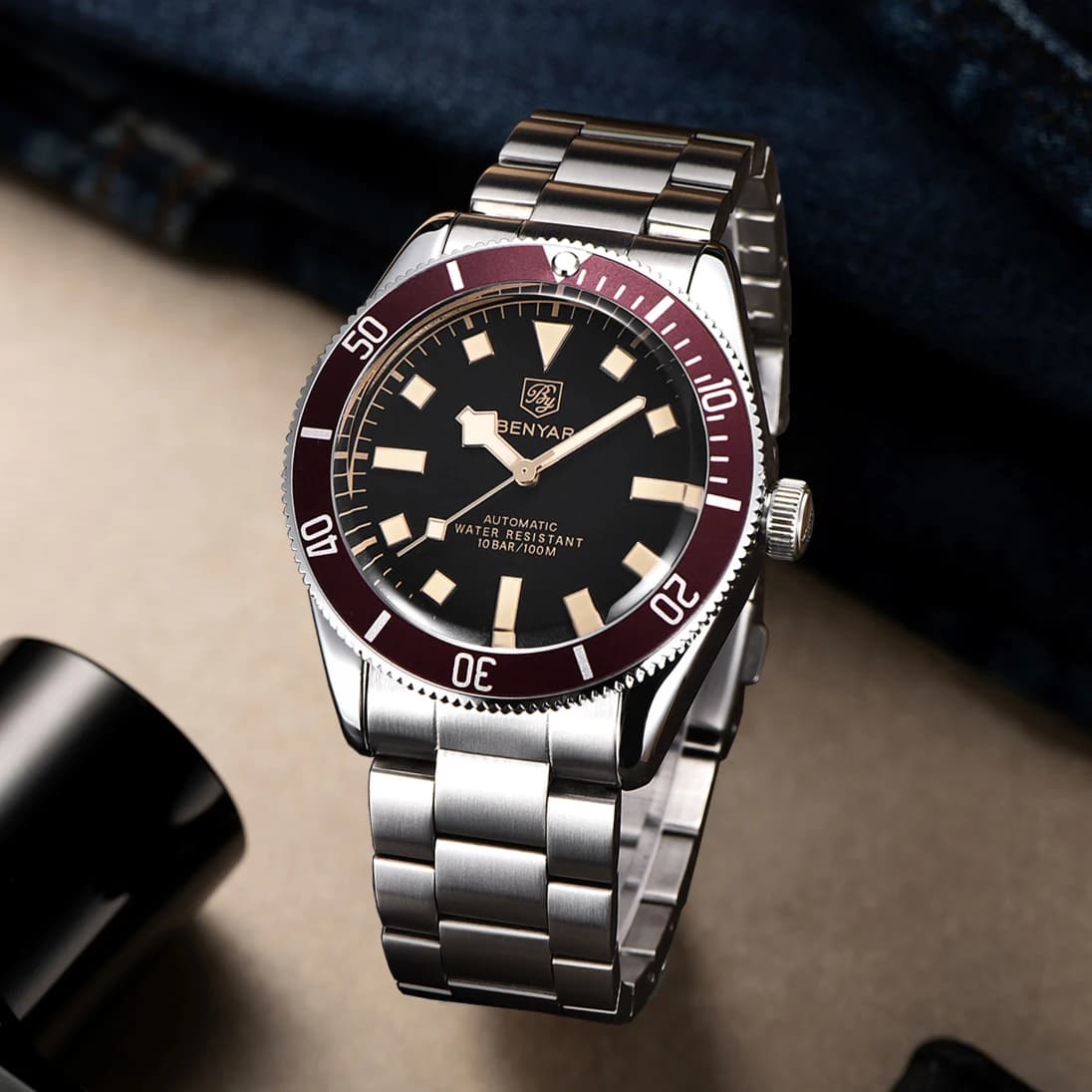 BENYAR Nuovi orologi automatici di lusso da uomo Orologio da polso meccanico da lavoro impermeabile per uomo Bracciale sportivo da uomo luminoso 2025