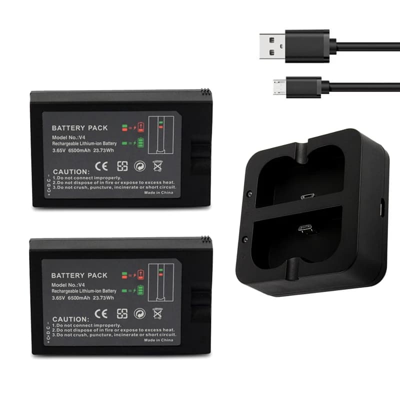 Batteria ricaricabile V4 6500mAh per campanello video ad anello 4/3/2 per telecamera Sportlight per batteria per telecamera con vista ad anello