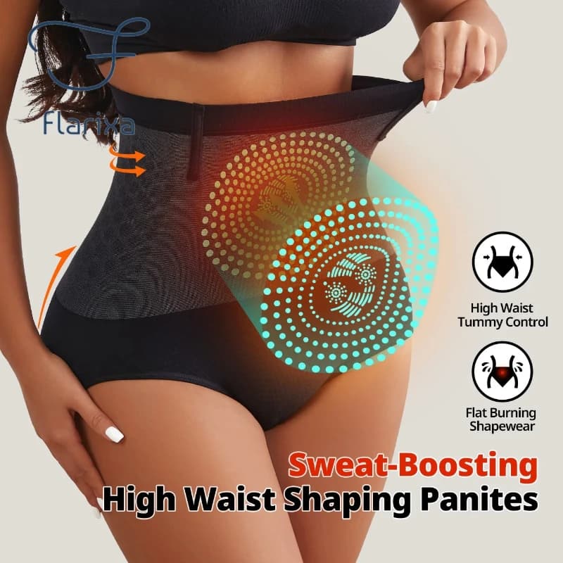 1/2Pcs Seamless Women's High Waist Abdomen Control Panties Magnetic Therapy Warm Uterus Underwear Body Shaping Briefs