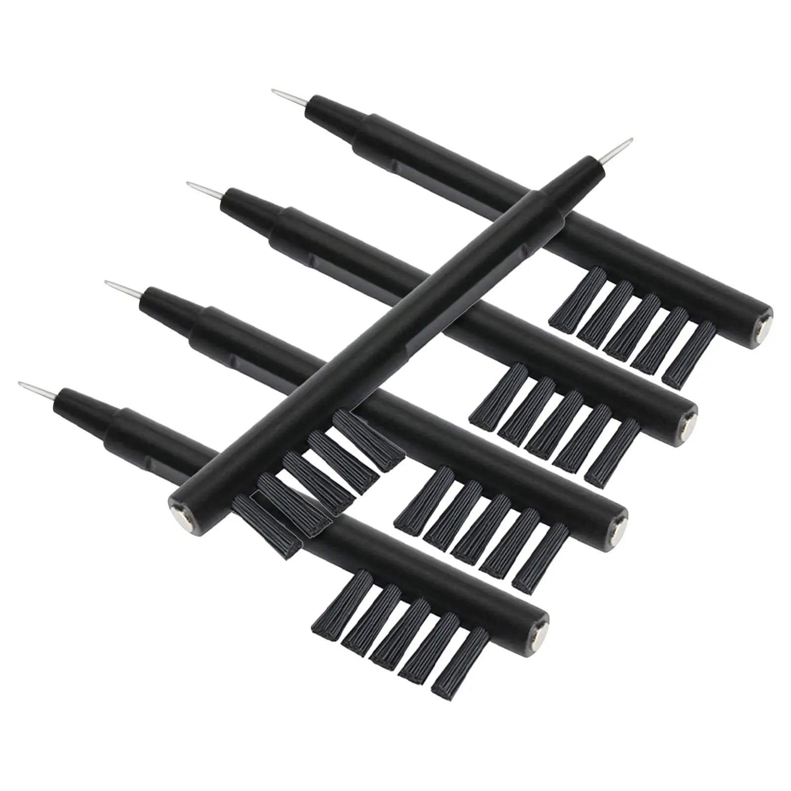 5Pcs Hearing Aid Cleaning Brush Premium Material U-Shaped Design Magnet End Debris Removal Hearing Amplifier Cleaner