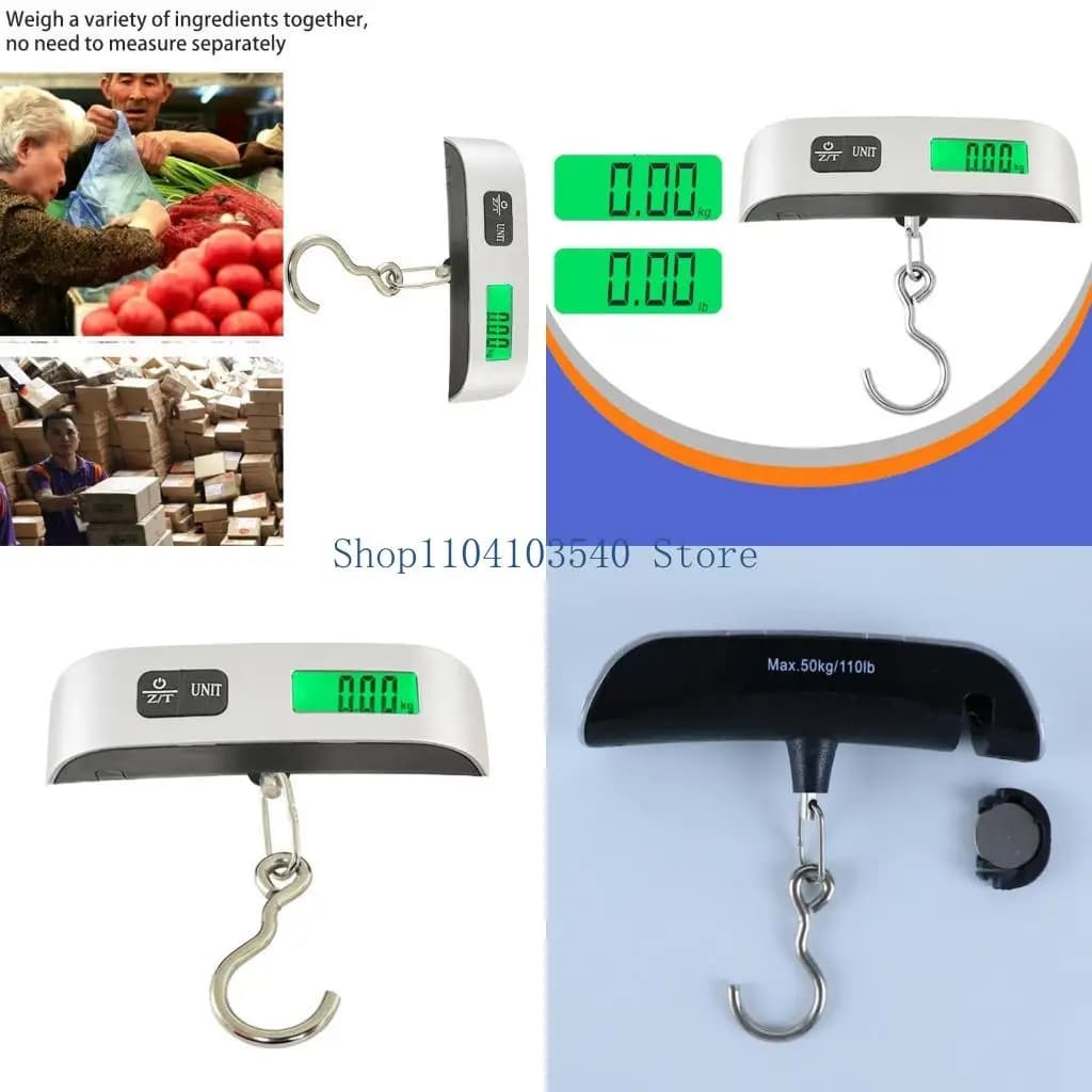 02DC 110LB/50KG Bilancia elettronica digitale portatile da appendere/pesca/peso per gancio