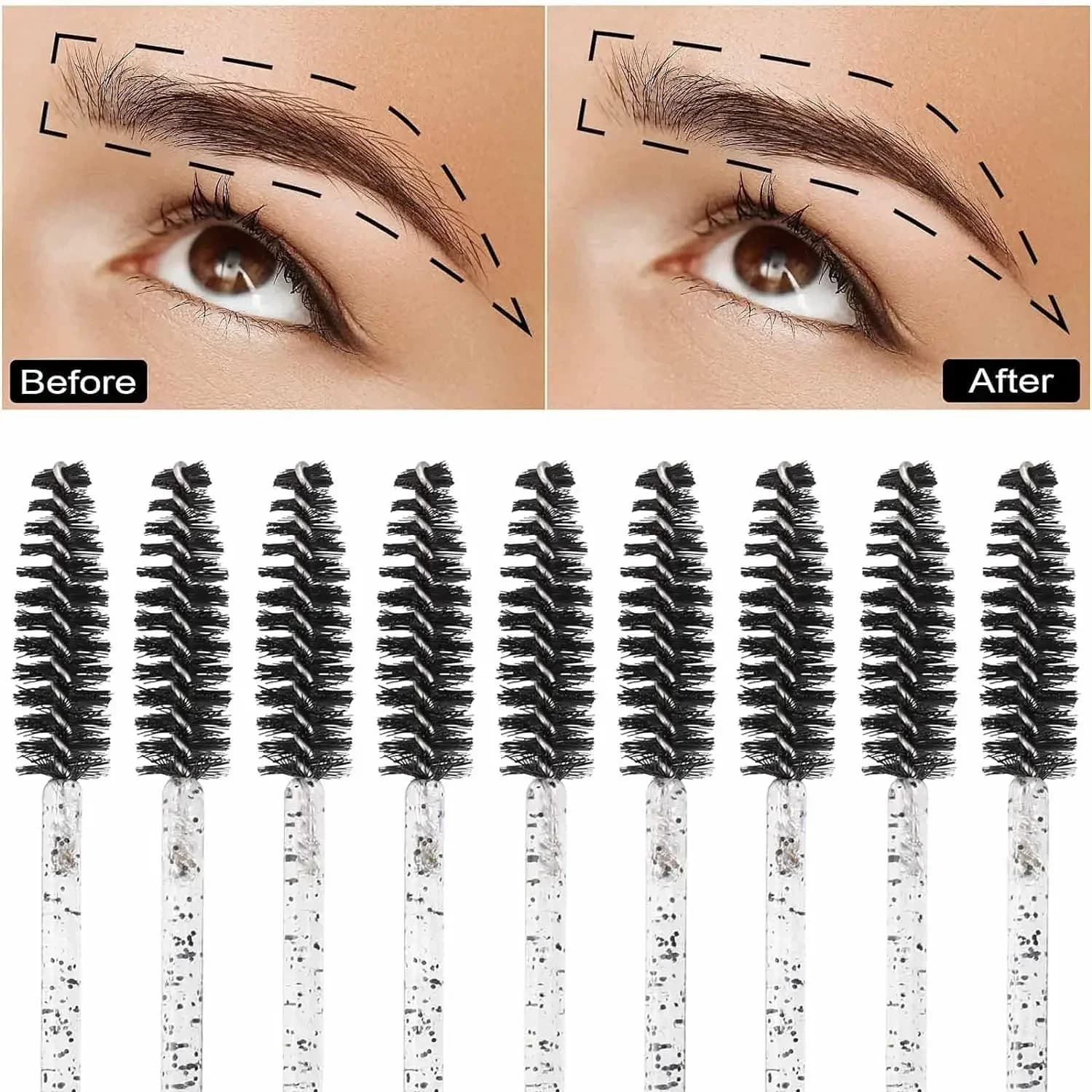 100/500/1000pcs Disposable Mascara Wands Eyelash Brush Wholesale Eye Beauty ToolsLash Extension Colorful Spoolies for Eyebrow