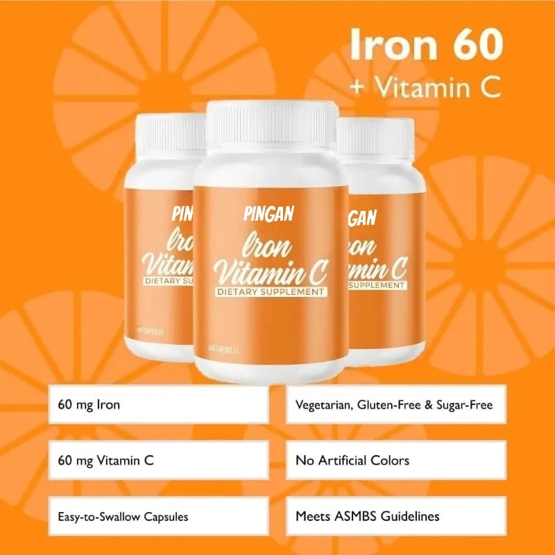 Vitamin C containing iron supplements -60 mg iron, 60 mg vitamin C