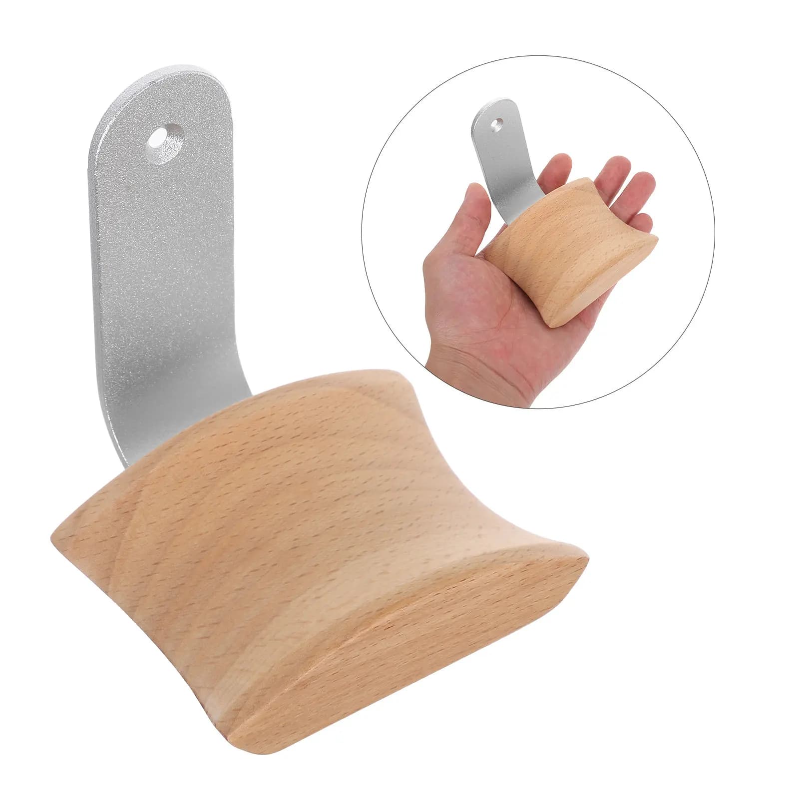 Supporto da Parete in Legno Massello per Cuffie, Gancio Universale per Organizzazione Scrivania, Supporto per Cuffie da Parete