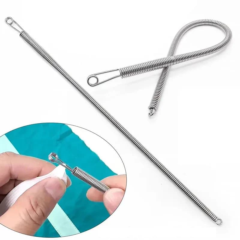 Passacavo a Molla Flessibile, Strumento per Infilare Corde Elastiche in Metallo, per Pantaloni Sportivi, Felpe, Accessori per Cucito