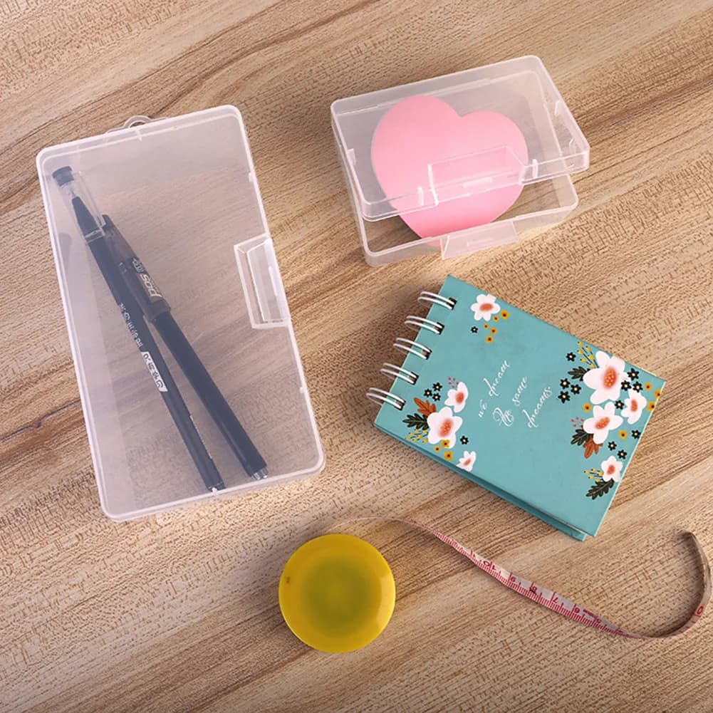 Hardware Parts for Cosmetics Transparent Plastic Jewelry Case Container Packing Box for Earrings Rings Case for Box