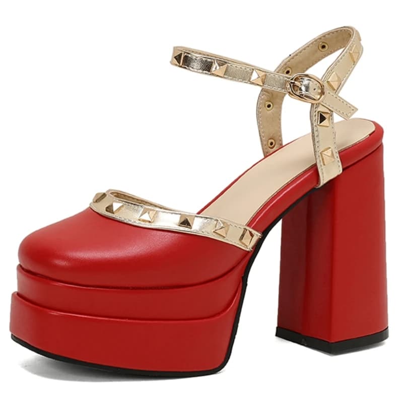 Sandali Estivi di Lusso con Tacco Alto da Donna, Platform 2026, Taglie Grandi 50, Punta Chiusa, Nero Bianco Rosso, Scarpe da Ballo e da Sposa da Donna