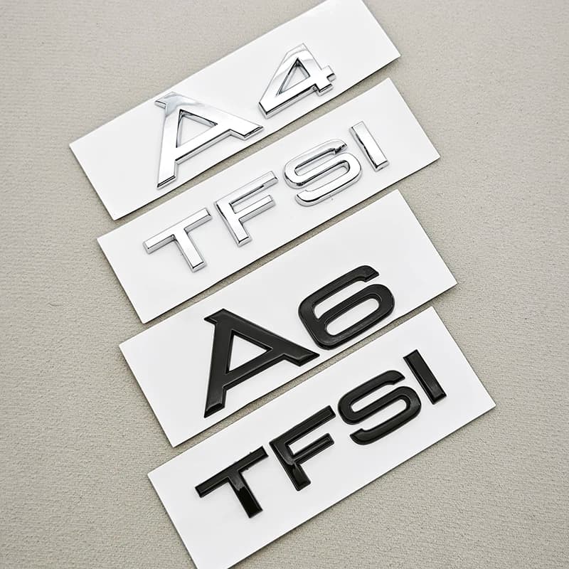 Adesivo 3D in ABS cromato nero con logo A4 A5 A6 TFSI, emblema per bagagliaio posteriore, decalcomania per Audi A4 A5 A6 TFSI, accessori auto