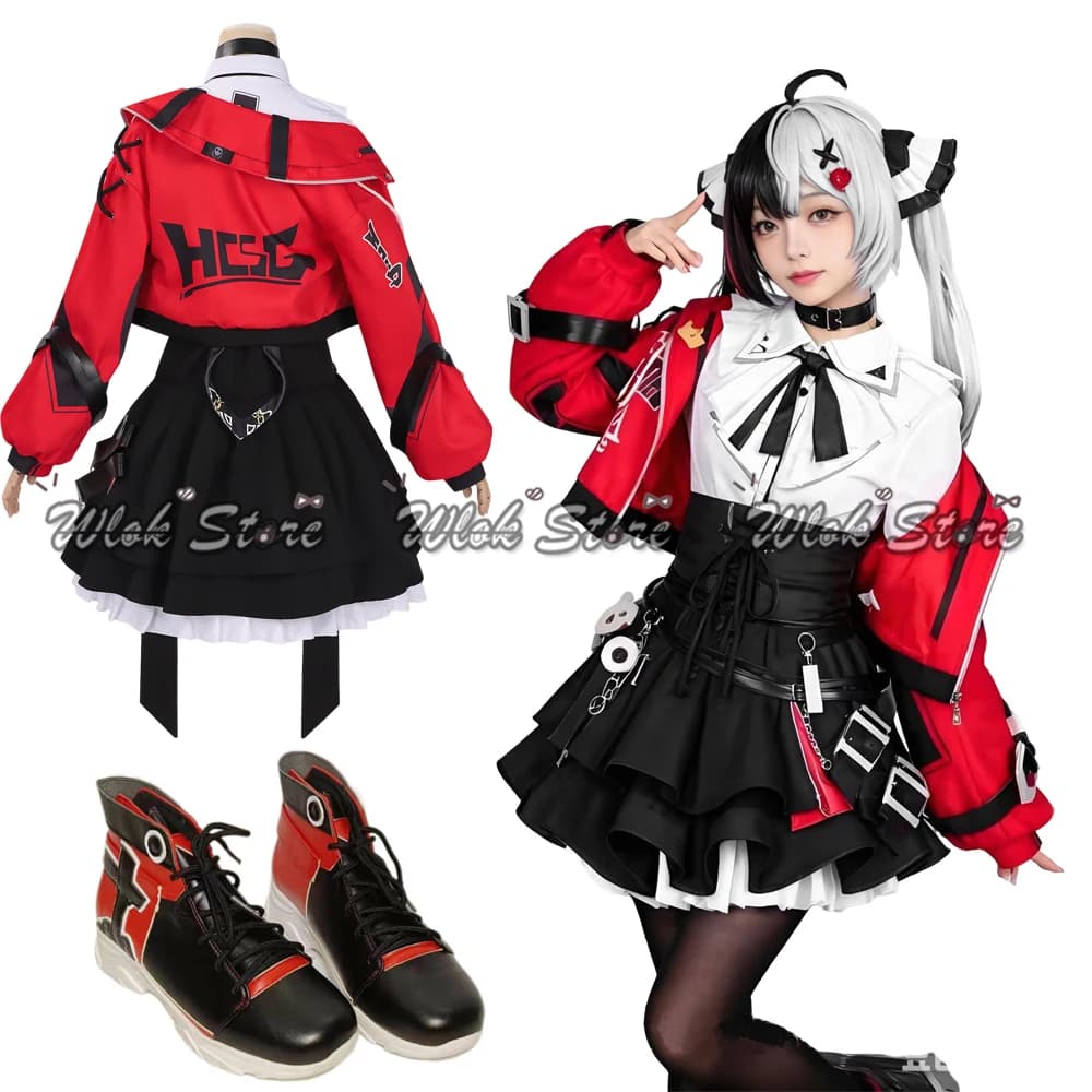Costume cosplay completo di Game Neverness to Everness Lacrimosa, gonna, camicia, cappotto, copricapo, calzini per donna, abiti per feste di Halloween