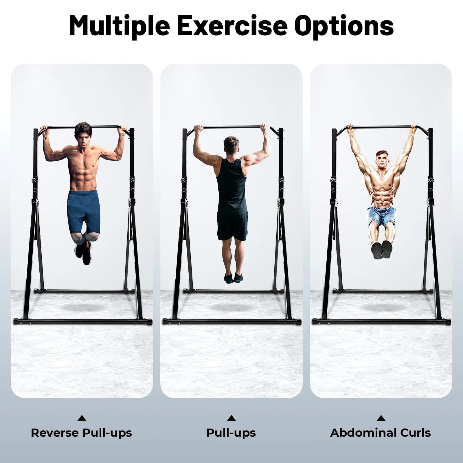 Black Triangle Traction Bar with Adjustable Carbon Steel Height For Home Gym Strength Training Equipment