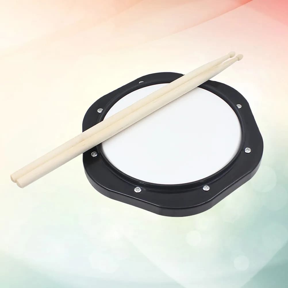 10 Inch Dumb Drum Practice Pad Set Plastic Surface Silent Drum Pad for Home Studio Drumming Training with Storage Bag