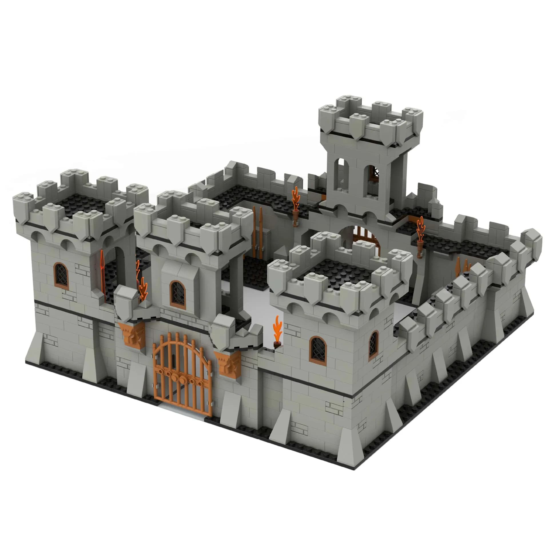 Medieval Castle Tower Building Blocks DIY Ancient City Wall Fortress Model Historical Architecture Kits for Children Adults
