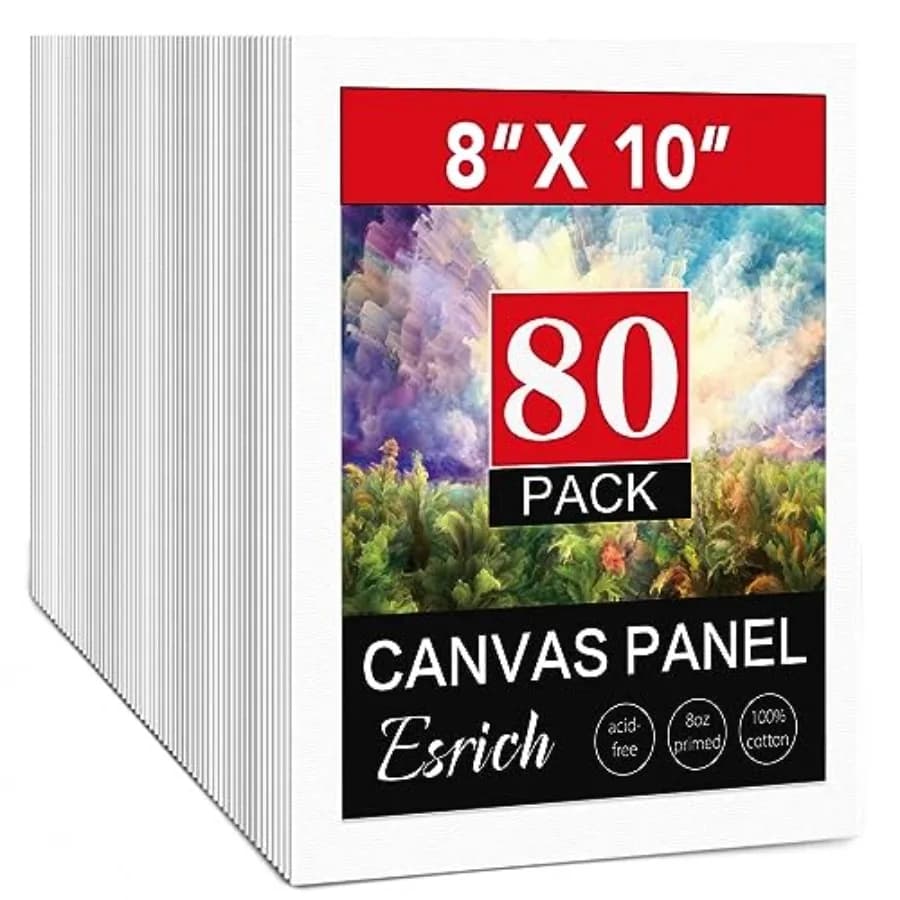 8x10 Canvas for Painting, Pack Blank Painting Canvas, Primed Cotton Canvas Boards for Painting for Oil Paint, Watercolor, Acryl