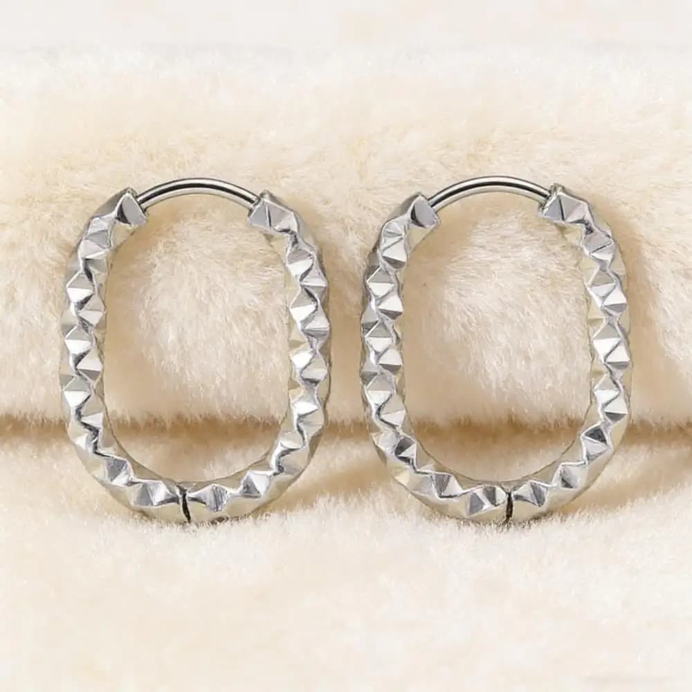 Stainless Steel U Circle Earrings for Women and Men, Simple, Silver Color, Small Wedding Jewelry