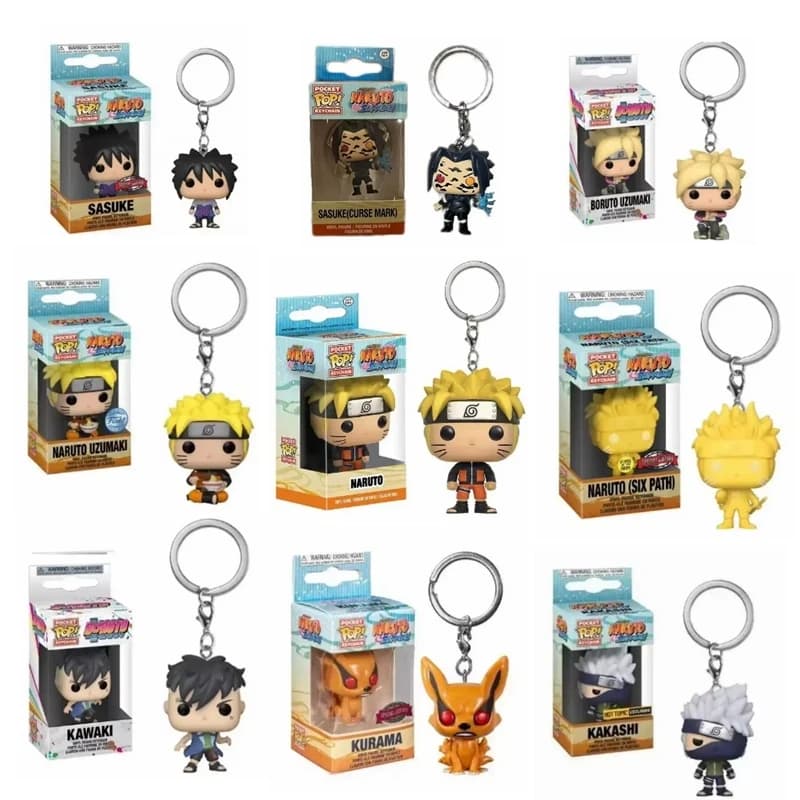 Funko POP Nuovo NARUTO Jiraiya Kurama Sasuke Kakashi Madara Sasuke Uchiha Kawaki Boruto Pocket Pop Portachiavi Modello Giocattoli Regali
