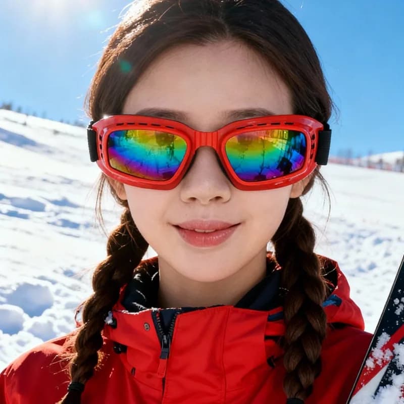 Occhiali da sci pieghevoli - Occhiali da snowboard portatili antiappannamento antivento UV400 per ciclismo moto uomo donna - Design compatto