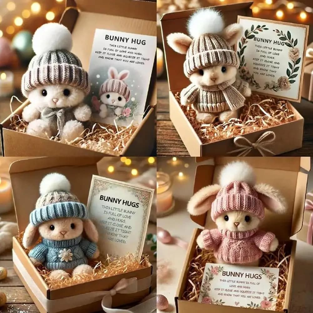 Mini conigli coccole Simpatici regali di Pasqua Piccoli mazzi d'amore e comfort Animali di peluche positivi Regali di Pasqua ispiratori