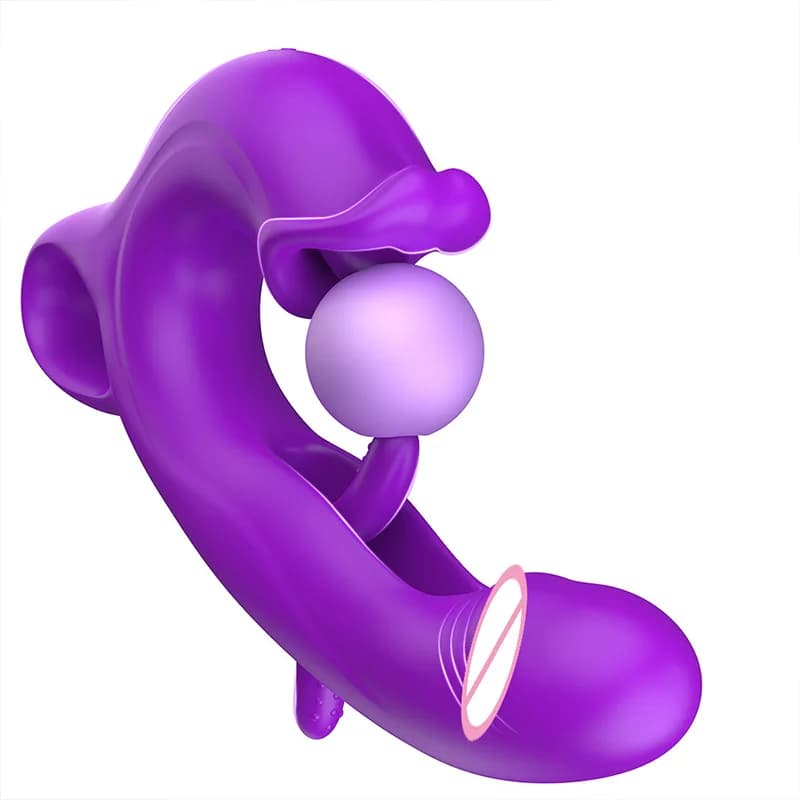 Potente Vibratore per Clitoride e Capezzoli con Funzione di Leccata, Penetratore Vaginale, Dildo Vibrante per Donne e Coppie, Giocattoli Erotici per Adulti 18+