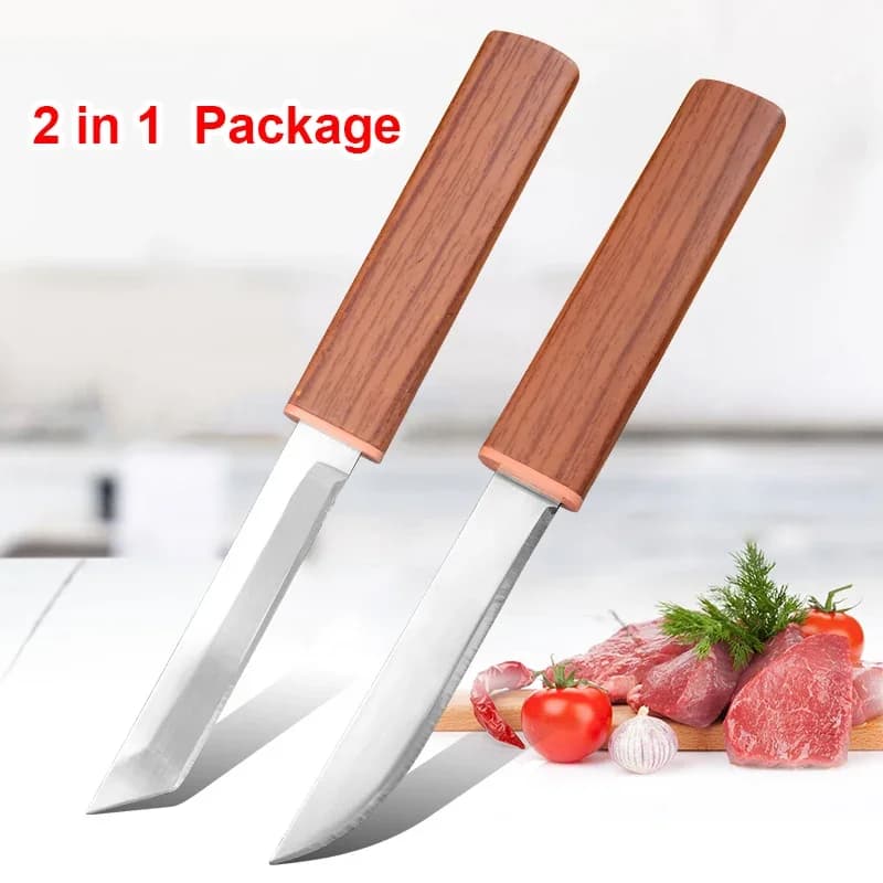 2 in 1 knife for slicing mannaia fish steak fruit knives kitchen handle plastic hand forged knife multipurpose knife boneless butcher chef knife
