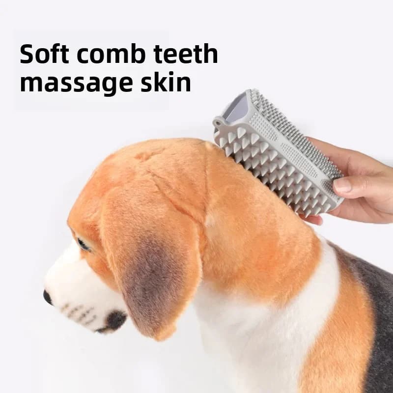 Spazzola per Rimozione Peli di Animali Domestici, Efficace per Cani e Gatti, 3-in-1 in Silicone per Pulizia Durante il Bagno