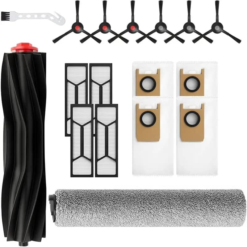 [B25B!】 1 Rolling Mops 1 Main Roller Brush, 4 HEPA Filters, 6 Side Brushes, 4 Dust Bags, 1 Clean Tool Robot Vacuum Replacement P