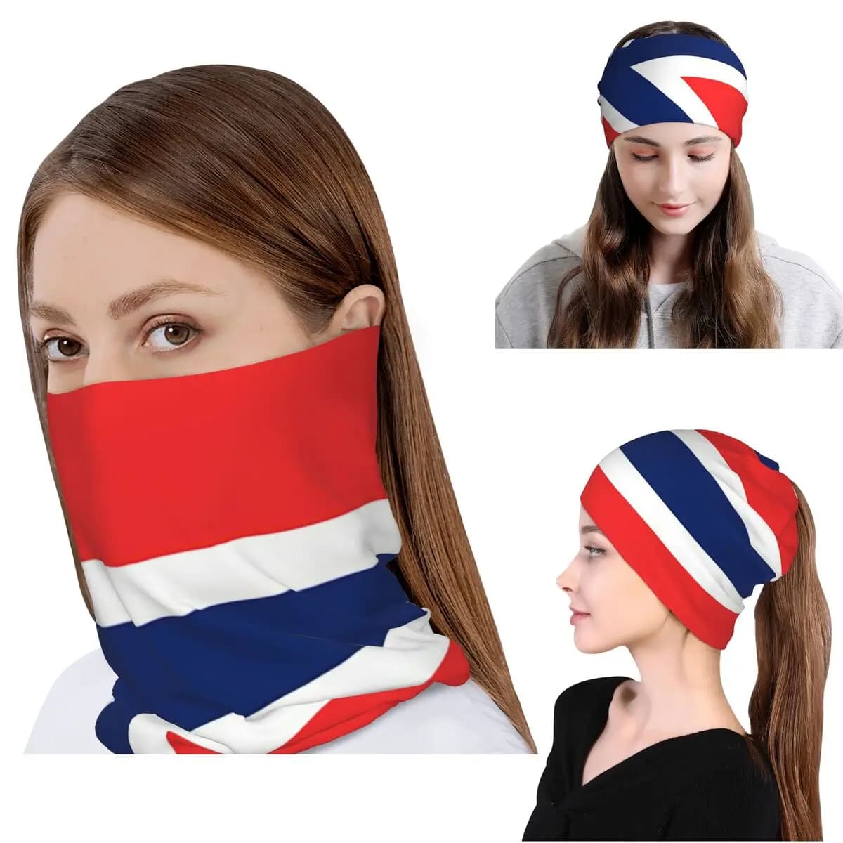 Bandana con bandiera norvegese, copricollo, maschera, sciarpa, maschera multifunzione, berretto, cappello, unisex, per adulti, per tutte le stagioni