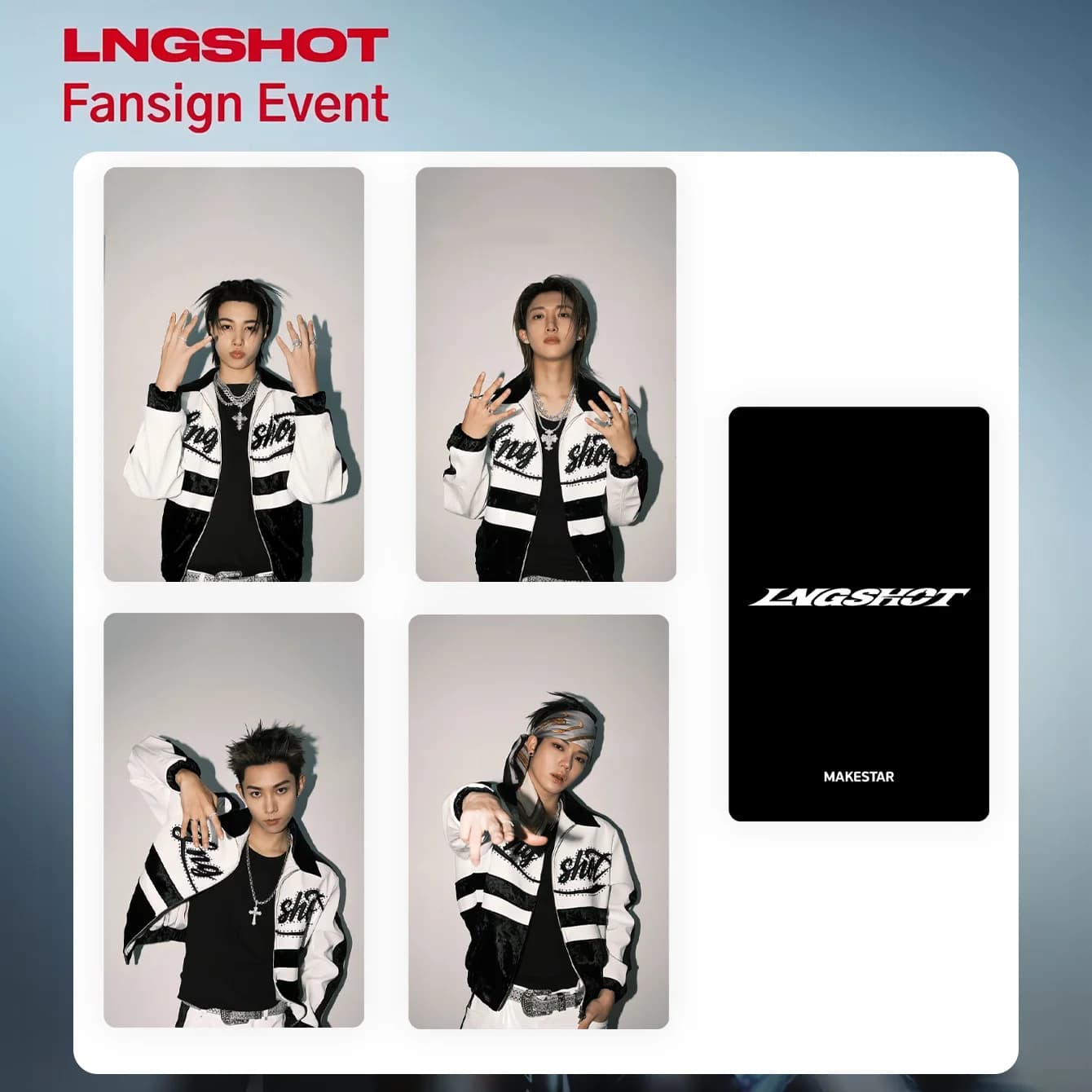 LONGSHOT "LONGSHOT" Makestar Fansign Event Photocard, Set di Carte Collezionabili con Foto dei Membri del Gruppo Kpop, Regalo per i Fan