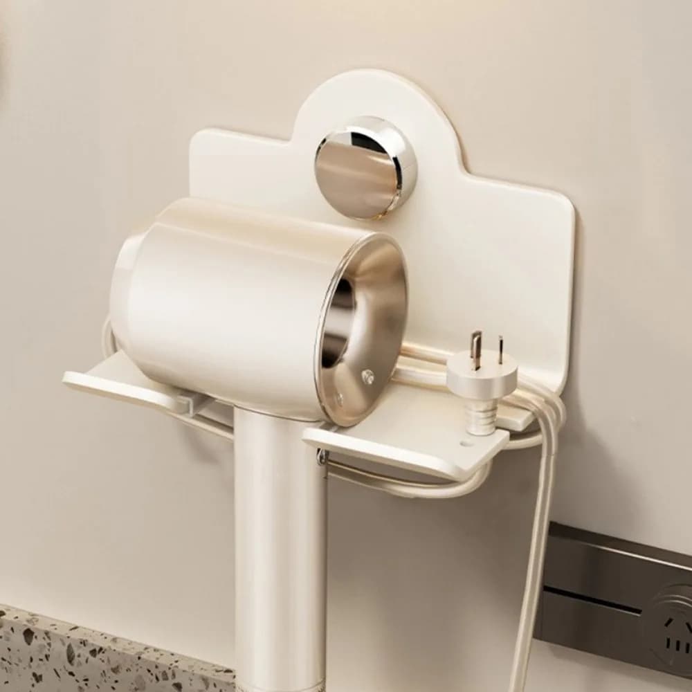 Carbon Steel Hair Dryer with Suction Cup, Without Drilling, Anti-rust, Wall Mounting, Space Saving, For Bathroom