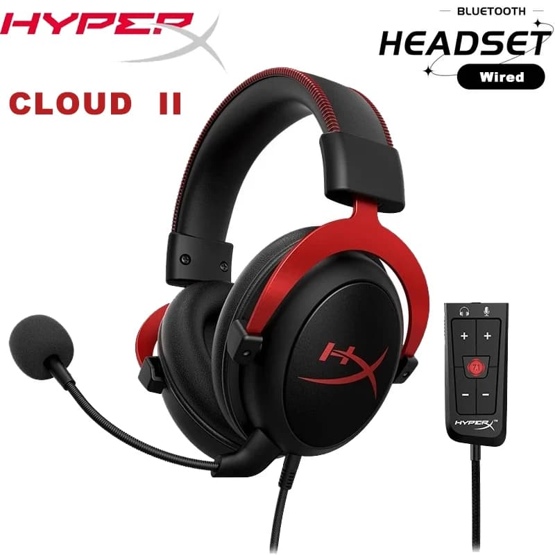 Original HyperX Cloud 2 II Gaming Wired Headset With HiFi 7.1 Surround Sound Microphone Gaming Headphone For PC PS4