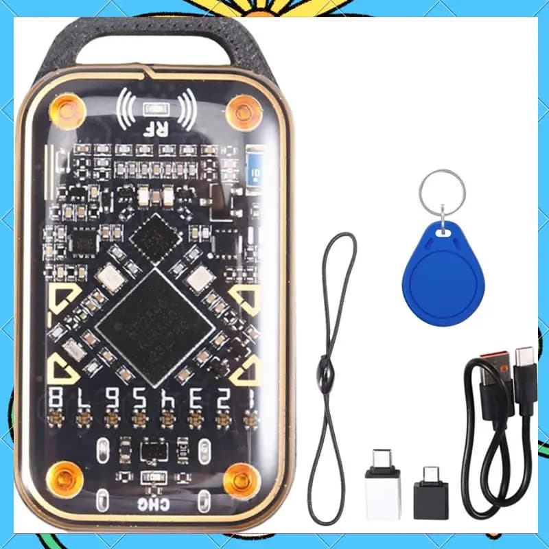 Emulatore di carte ultra intelligenti Chameleon + portachiavi UID Lettore di chip intelligenti RFID Decodifica scheda 125K 13,56M Duplicatore NFC-[A51I]
