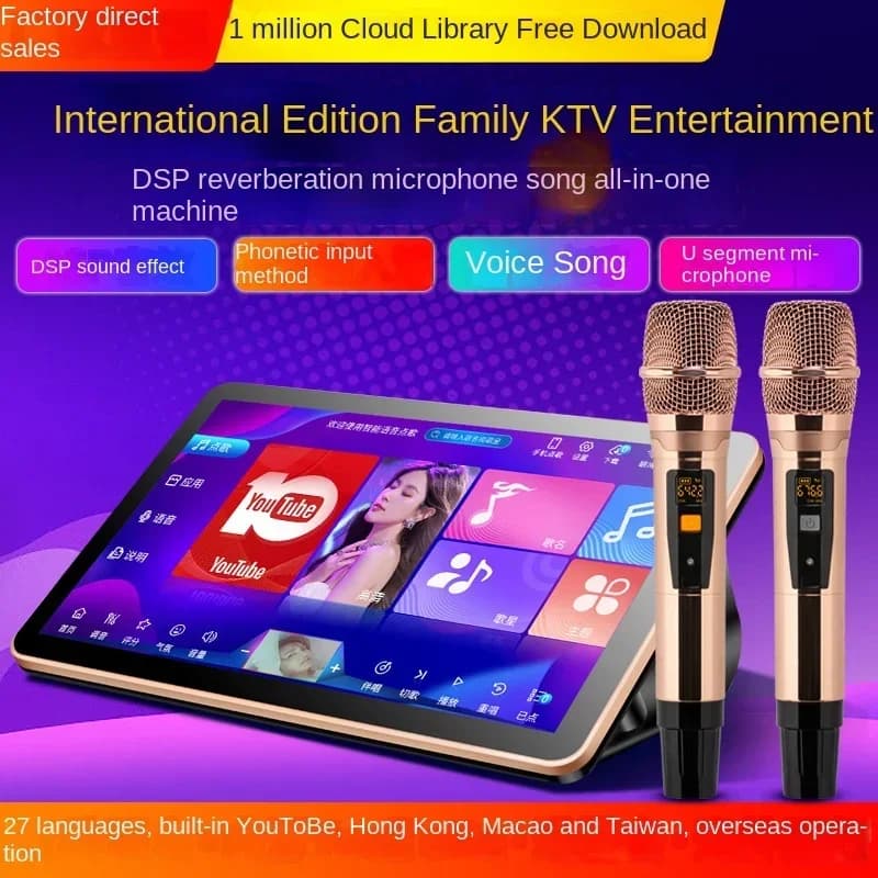 Macchina per Karaoke All-In-One da 18,5 Pollici con Microfono Wireless, Sistema Dual per KTV Domestico, dalla Fabbrica Song Magic Source, Android