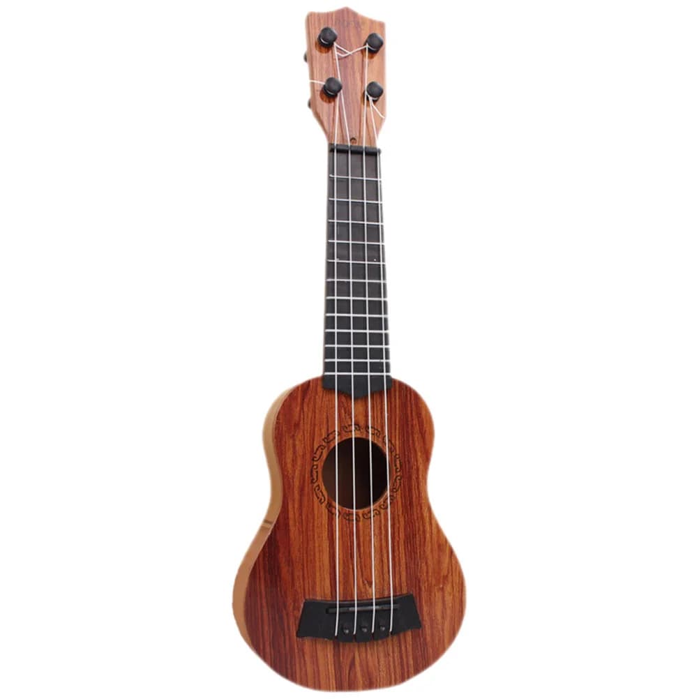 Mini formato Ukulele giocattolo per bambini chitarra modello in legno educazione precoce strumento musicale simulazione Ukulele per l'apprendimento dell'educazione